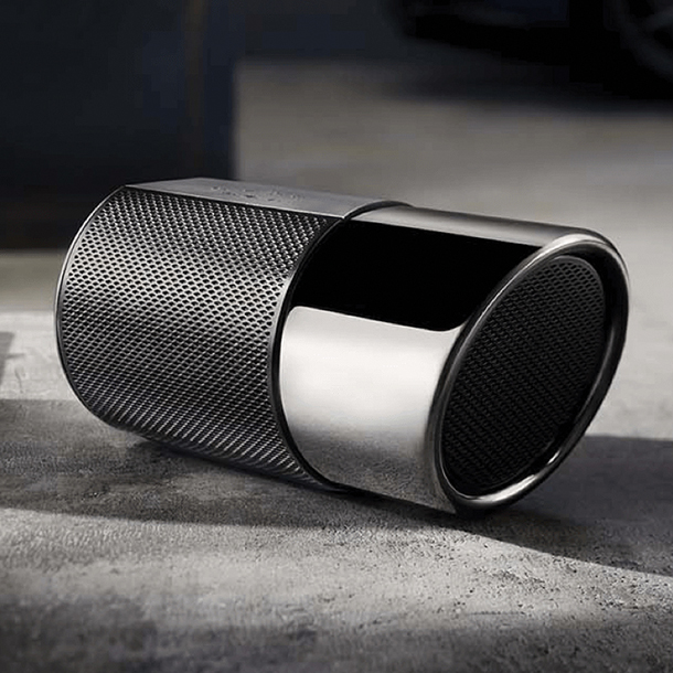 The Porsche 911 Speaker 2.0 is a high-quality Bluetooth speaker that delivers impressive sound in an elegant design. It is inspired by the tailpipe trim of the Porsche 911 GT3 featuring a sleek, minimalist form and a high-quality stainless steel finish.